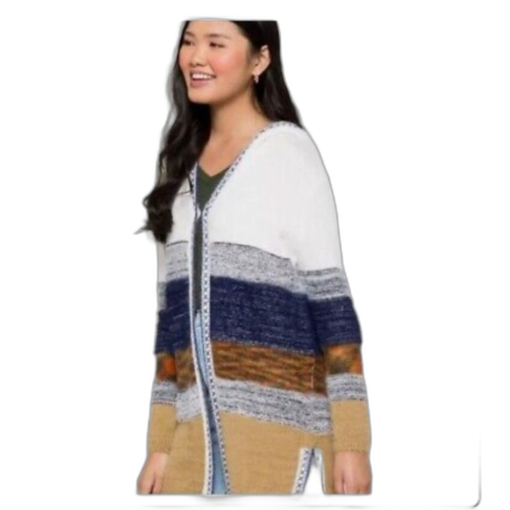 Fate Siana Stitch Hooded Cardigan Sweater NWOT Size Small S - Picture 3 of 13